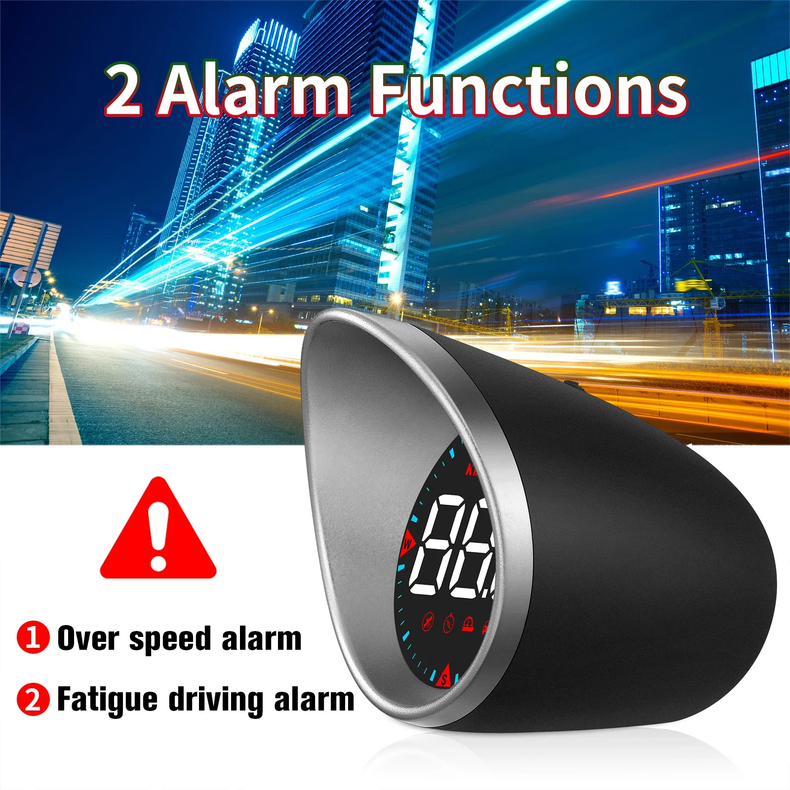 

G5 GPS Head Up Display with LED Backlight Compass Digital Speed Mileage Meter Overspeed Alarm Fatigue Driving Alarm for All Car