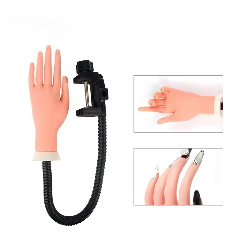 Nail Practice Artificial Hand Bendable Arm Positioning Model Simulation Soft and Movable Prosthetic Hands