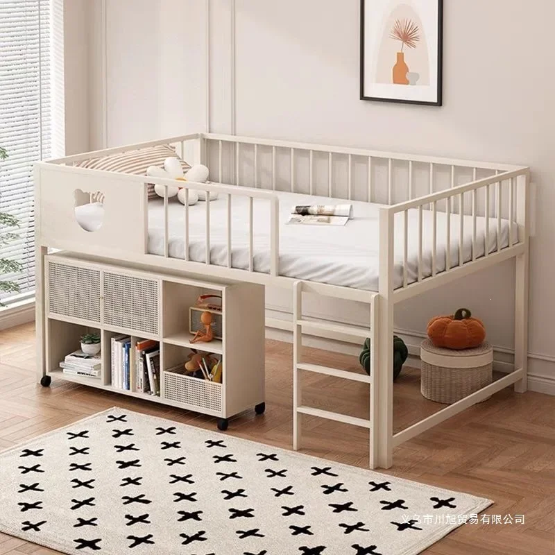 Multifunctional wrought iron children's half-height  Single children's Children's bed Boys and girls  Small
