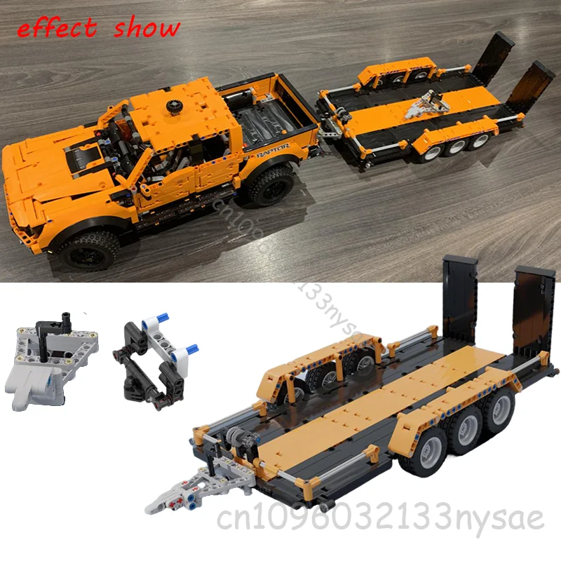 

MOC 42126 F150 Raptor Car Trailer Technical Tow Trucks Model uilding Blocks Educational Kids Assemble Bricks Toy Christmas Gift