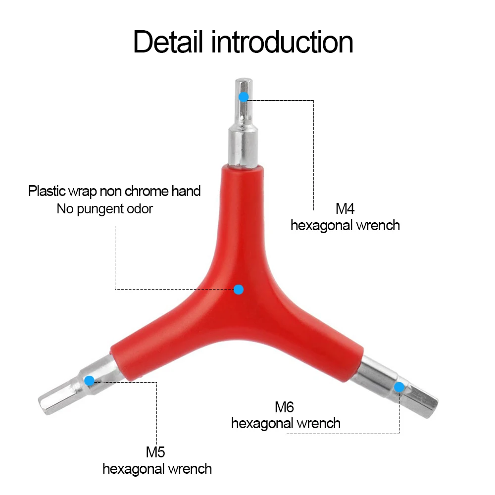 Hex Wrench Y-Type 3 Way 4/5/6mm Spanner Bicycle Repair Tools Trigeminal Hexagon Spanner Cycling MTB Mountain Bike Accessories