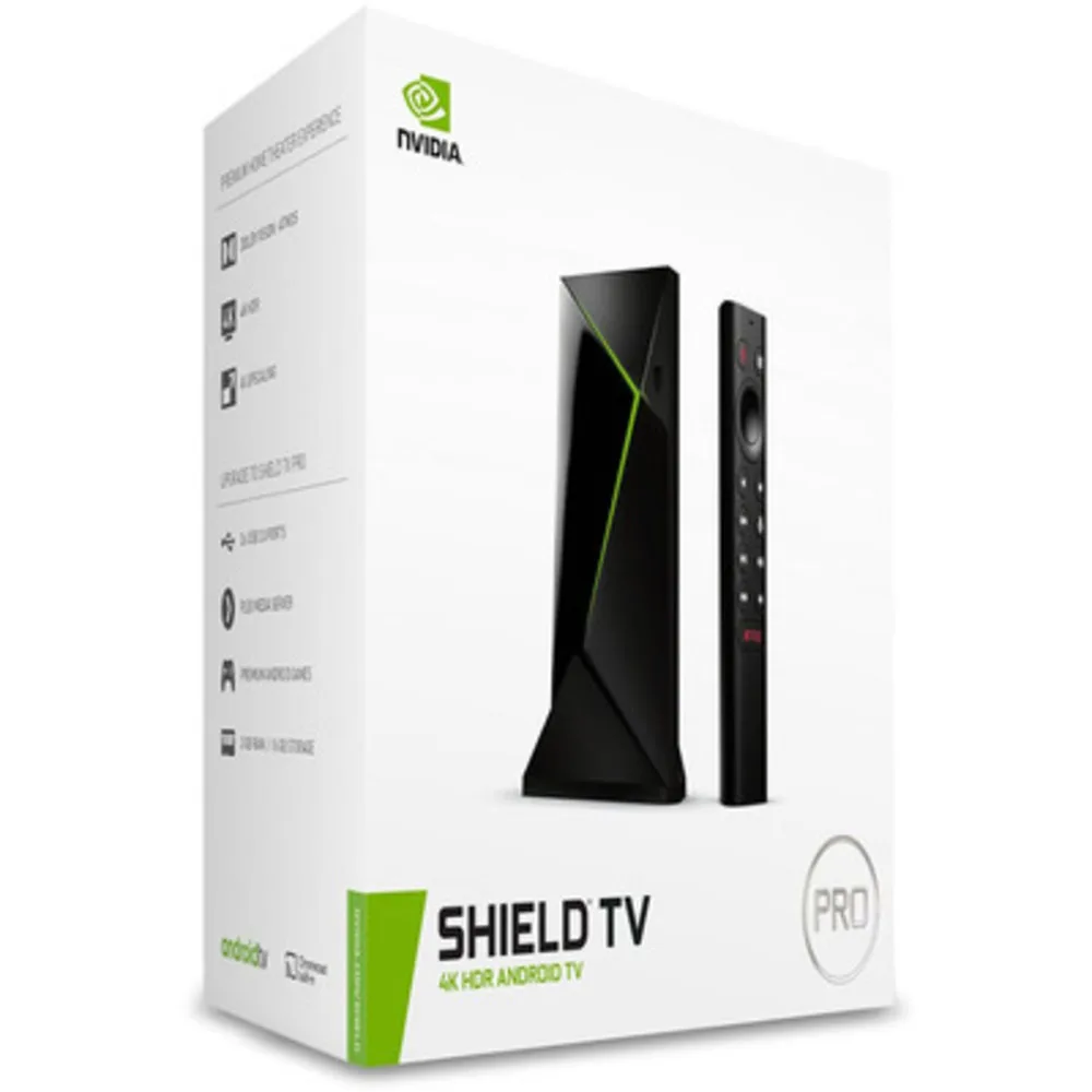 NVIDIA SHIELD TV Pro 4K HDR Streaming Media Play High Performance Dolby Vision 3GB RAM 2X USB Works Alexa Panoramic Sound TV Box