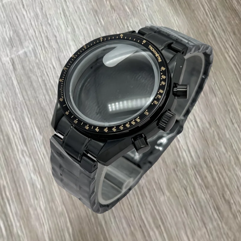 

Multifunctional Silver 39.6mm Speedmster Watch Case Suitable for Omg VK63 Quartz Movement Watch Parts Fits 20mm Strap Case Bezel