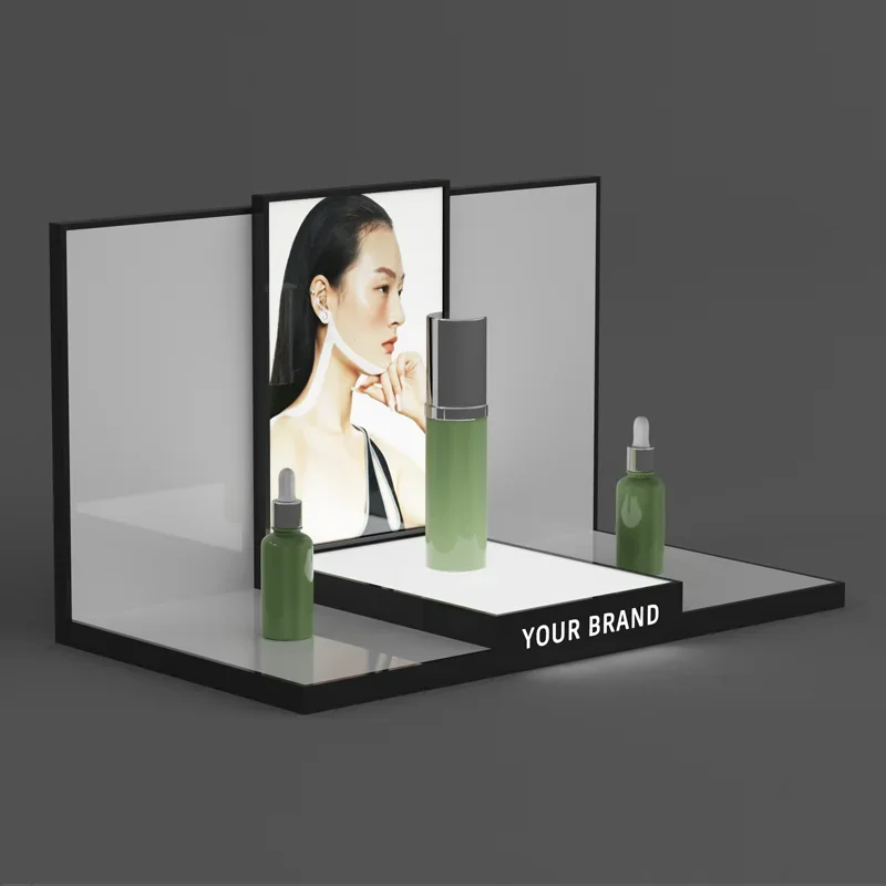 Custom Design Store Retail Countertop Advertising Light Emitting Diode Acrylic Cosmetics Perfume