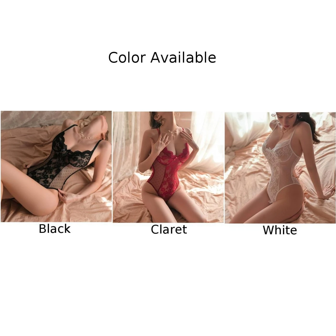 طقم ملابس داخلية نسائية مثيرة عارية الذراعين ، ملابس داخلية مثيرة ، بدلة جسم بفتحة شكل V عميقة