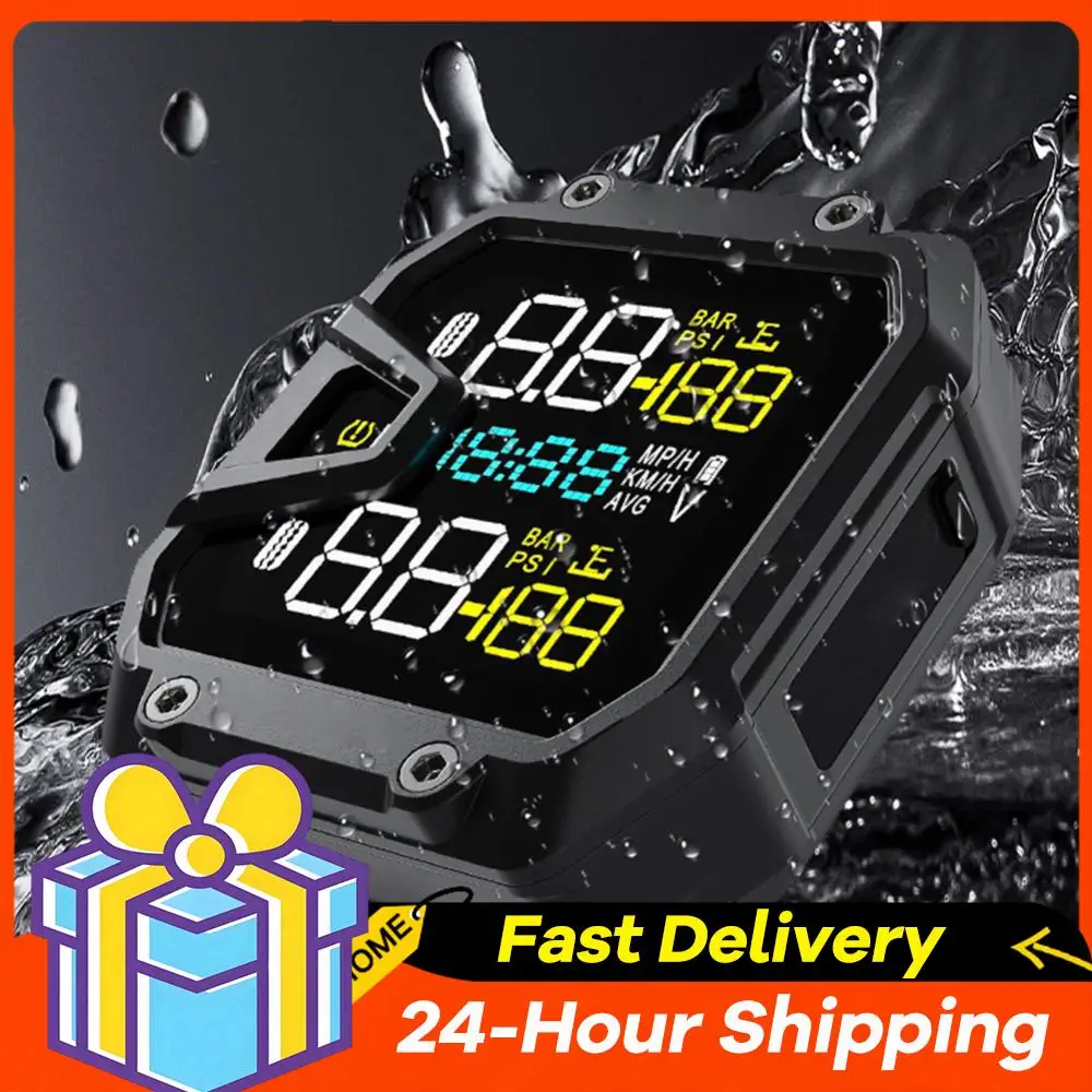 Sistema de alarma de monitoreo de presión de neumáticos de motocicleta con 2 sensores alarma de temperatura de presión de neumáticos de motocicleta accesorios de motocicleta