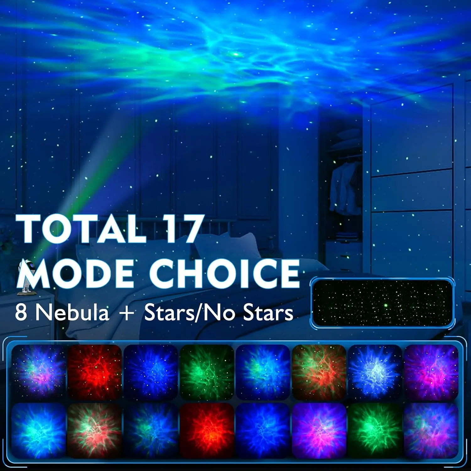 Astronaut Galaxy Projector, Star Projector with 8 Colors LED Nebula Effects|Astronaut Light Projector,StarryNightLight Projector