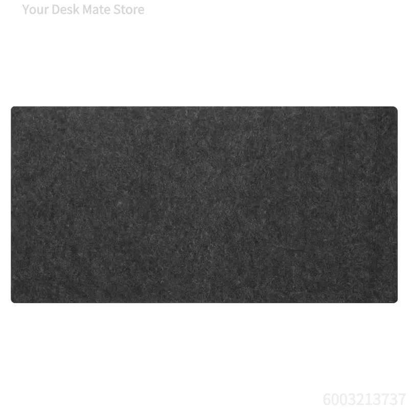 Simple Grey Felt Texture XL Desk Mat Waterproof Stitched Edge Computer Keyboard Mousepad
