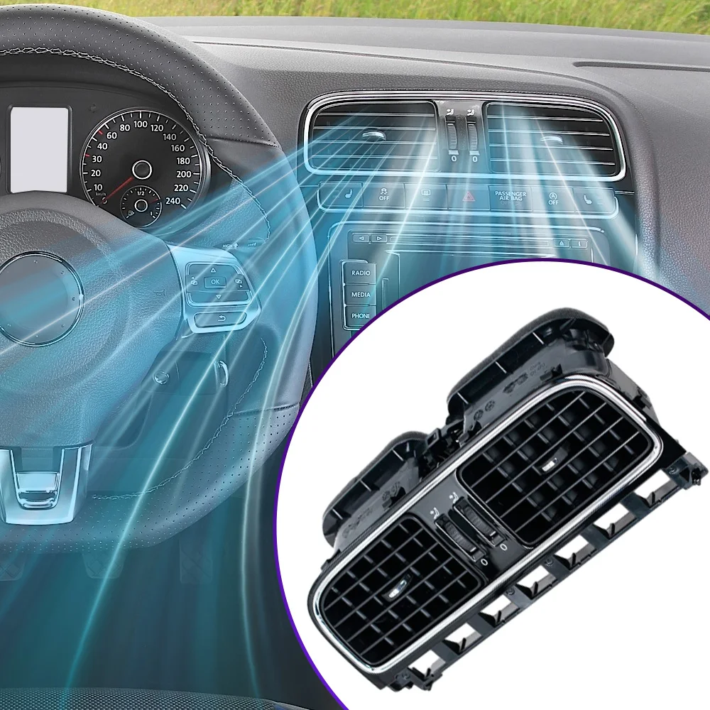 Car Glossy Black Central Left Right Dashboard AC Air Outlet Vent for VW Polo 2011 2012 2013 6RD819703 6RD819704 6RD819728