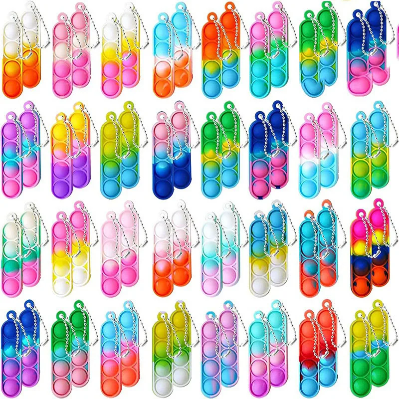 Pop Keychain Fidget Toys Sensory Stress Relief for Kids & Adults Party Favors Classroom Prizes Birthday Goodie Bag Stuffers