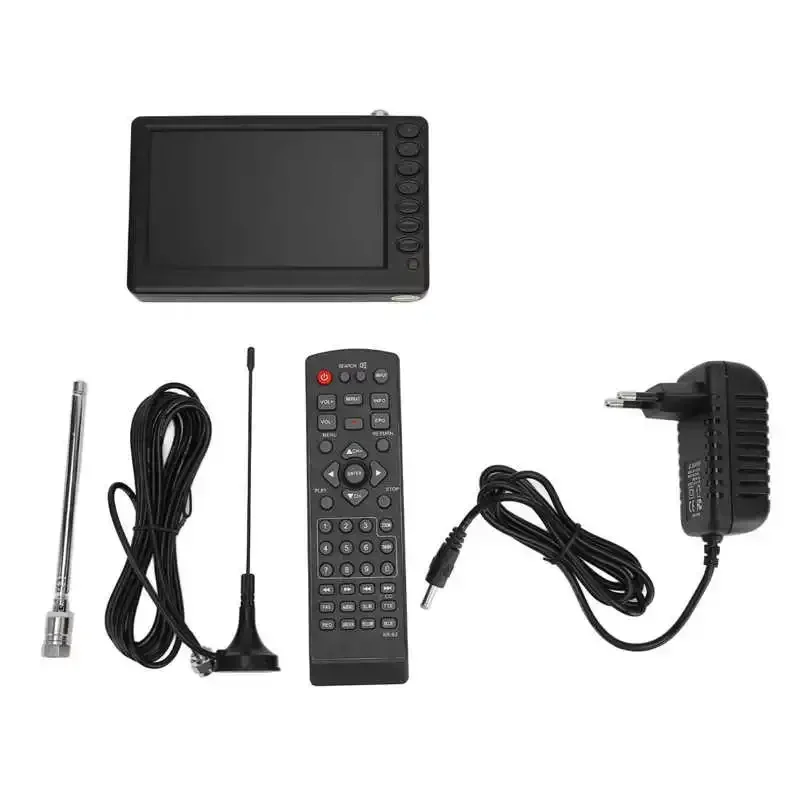 Mini TV Digital Portátil com Wi-Fi, 110-220V, 5 Polegada, ISDB TCompliant, Recarregável, 1080P, Plug UE