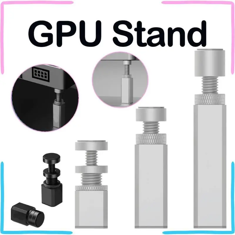 Aluminum GPU Holder Stable Load Bearing Anti-Slip Base Heavy Duty Bracket for Mid Tower PC Gaming Builds