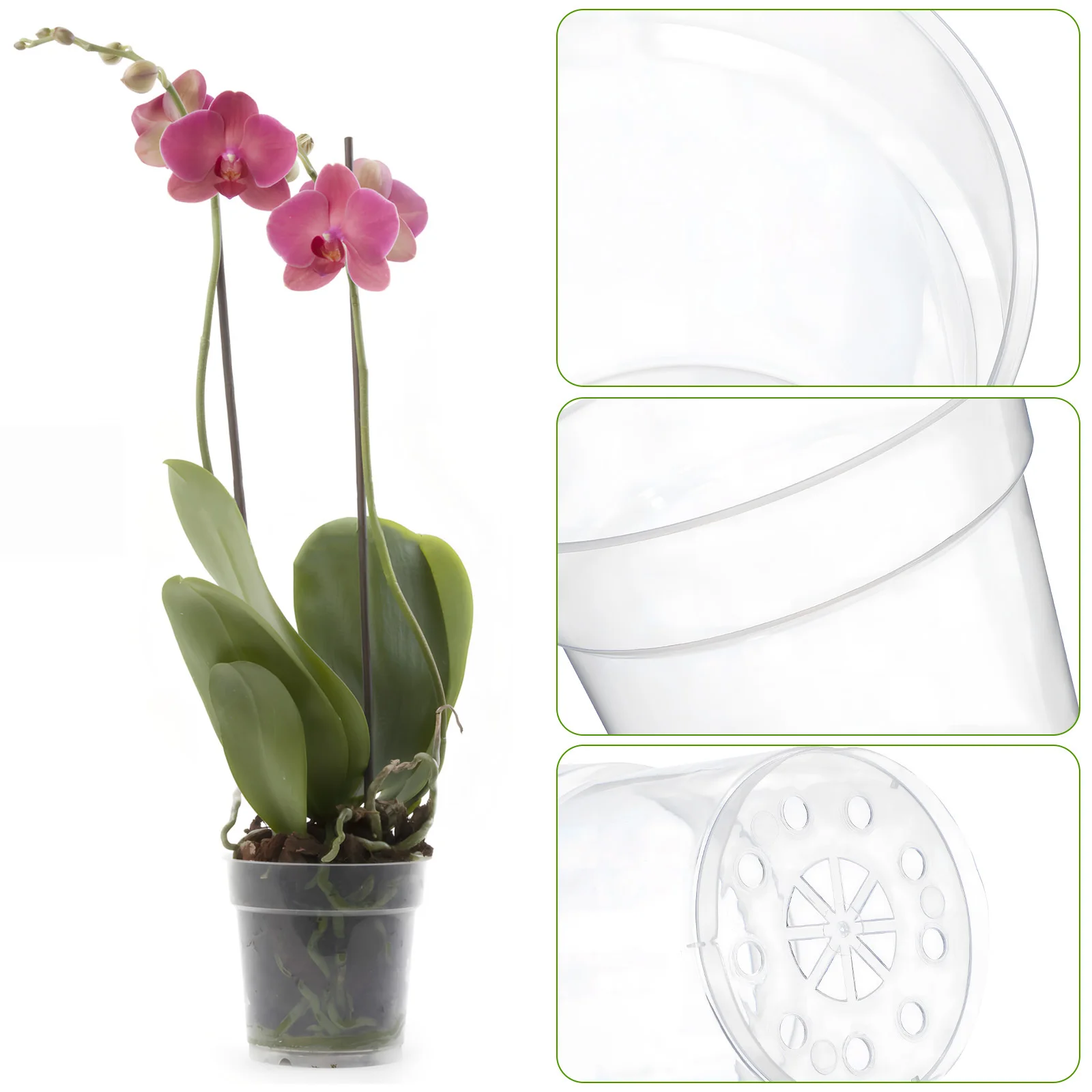 

10Pcs Clear Plastic Nursery Cups Plant Pots Seedling Containers with Drainage Garden Flowerpots Nursery Pot Plastic Plants Pots