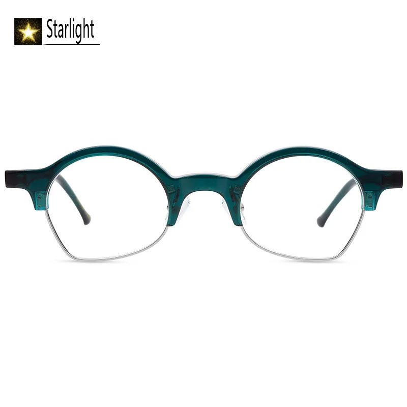 high-quality-acetate-semi-rimless-glasses-frame-man-green-eyeglass-frames-niche-unique-reading-prescription-myopia-custom-logo