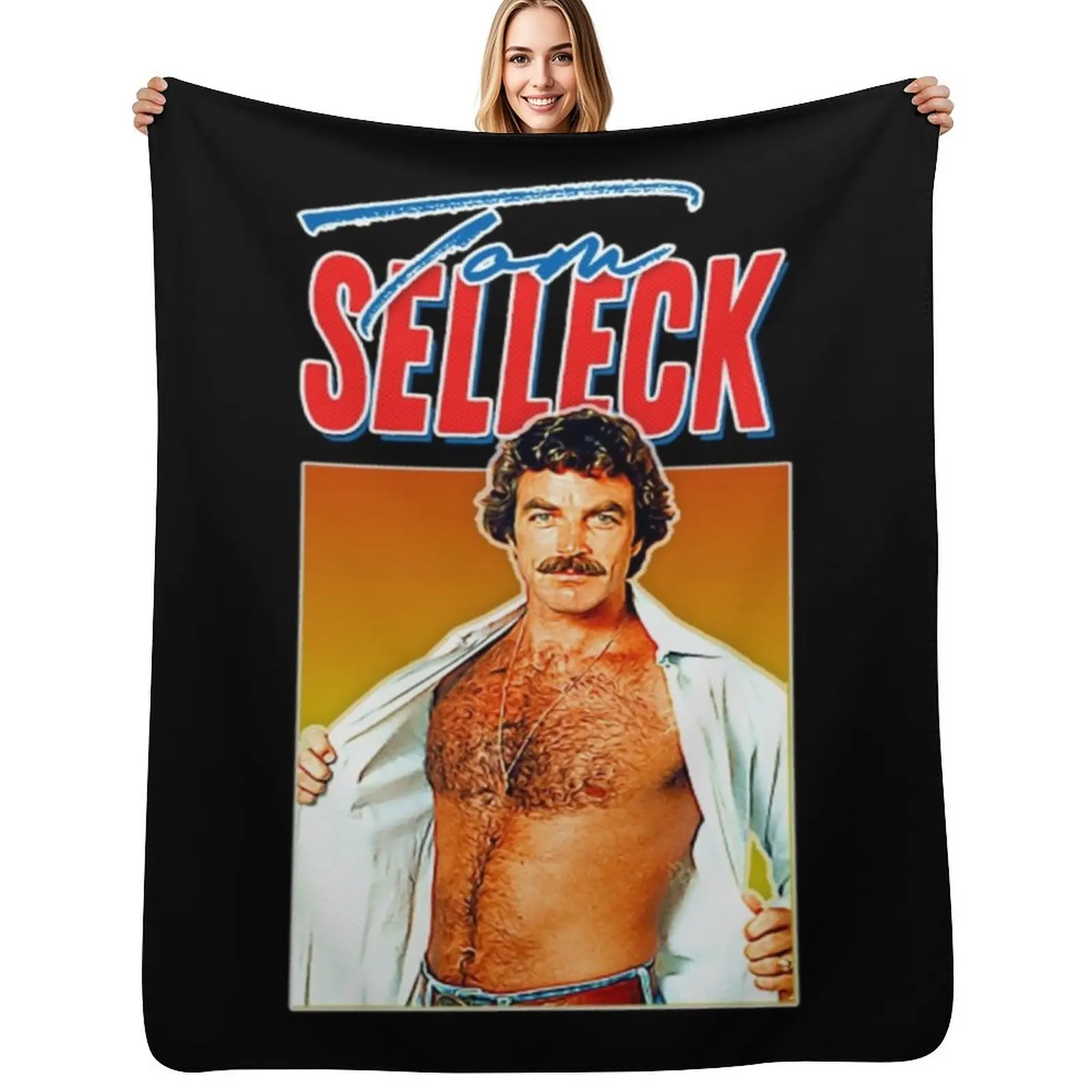 

Tom Selleck Throw Blanket Easy Care Comfortable Blanket for Couch