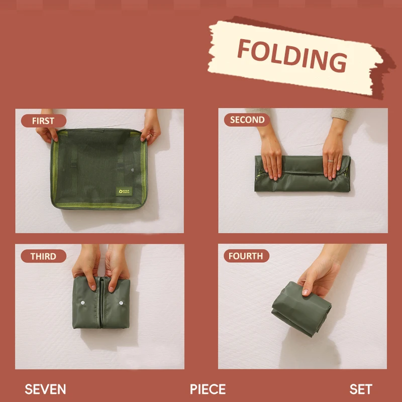 Набор дорожных сумок из 7 предметов, утолщенная сумка-органайзер, многофункциональная портативная сумка-органайзер для багажа, водонепроницаемый чемодан, упаковочные кубики