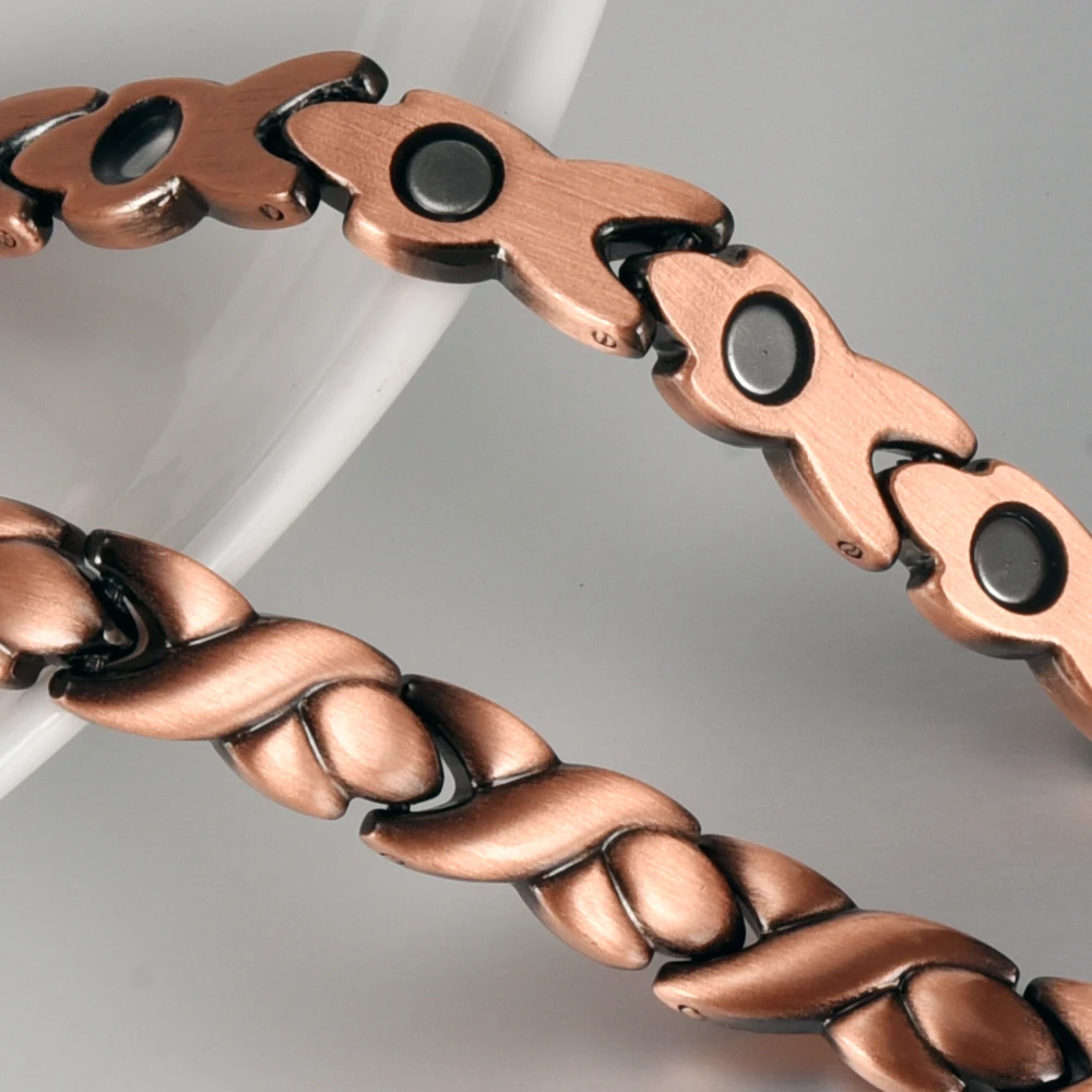 Pure Copper Long Necklaces Chain Link Magnetic Health Energy 53cm High Magnet Therapy Arthritis Pain Relief Jewelry Gifts Metal