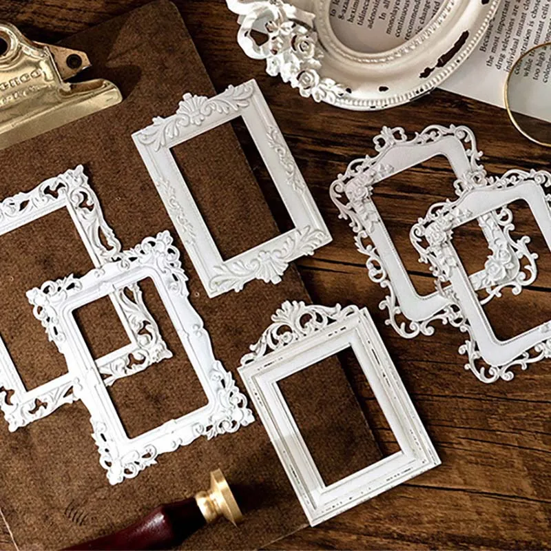 10pcs vintage מסגרת תמונה מדבקות רטרו reelevo מראה מסגרת קישוט חומר diy מחברות אלבום אוסף גפנים