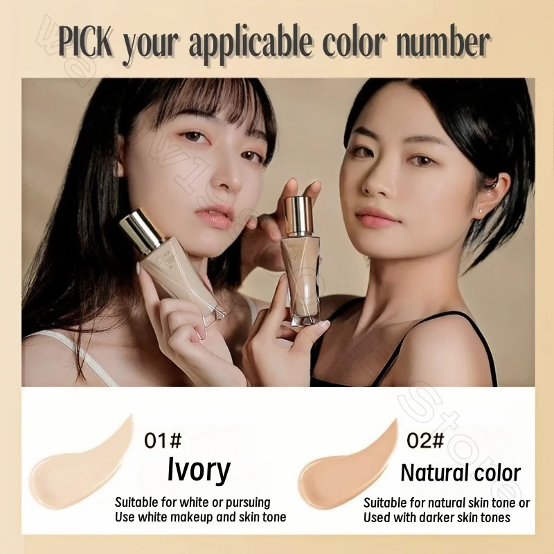 Pearl Collagen Small Molecule Hyaluronic Acid Makeup Foundation Moisturizing Oil Control Cream Skin Makeup Foundation 30g
