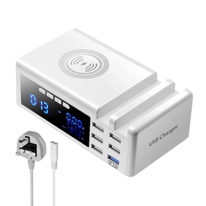 Dropship 6-port for QC  for Smart USB Wireless  Portable Fast Charging Station for Multiple Devices Desktop Travel