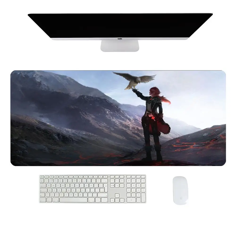 G-Genshin-lmpact-T Mouse Large Gaming Mouse Pad Keyboard Mat Desk Pad  Pad Keyboard Non-Slip Pad PC Mouse Game Keyboard Mouse pa image 3