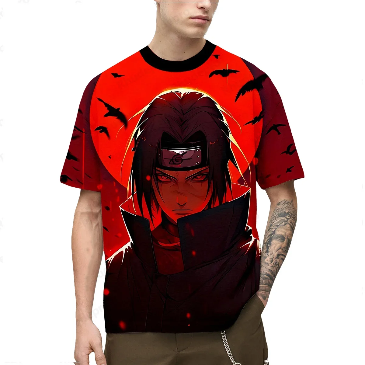 Naruto Boys Girl T-shirt Uchiha Itachi Men T-shirt 3D Print Short Sleeve Sasuke Men's T-shirt Akatsuki Organization Men Clothing