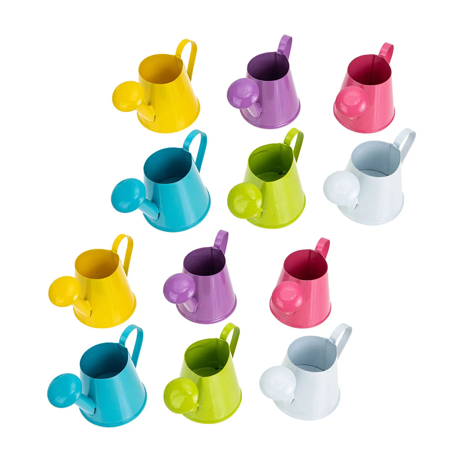 12Pcs Mini Iron Watering Can Cute Small Metal Watering Pot for Mini House Decor Indoor Plants Kids Room Tabletop Decoration