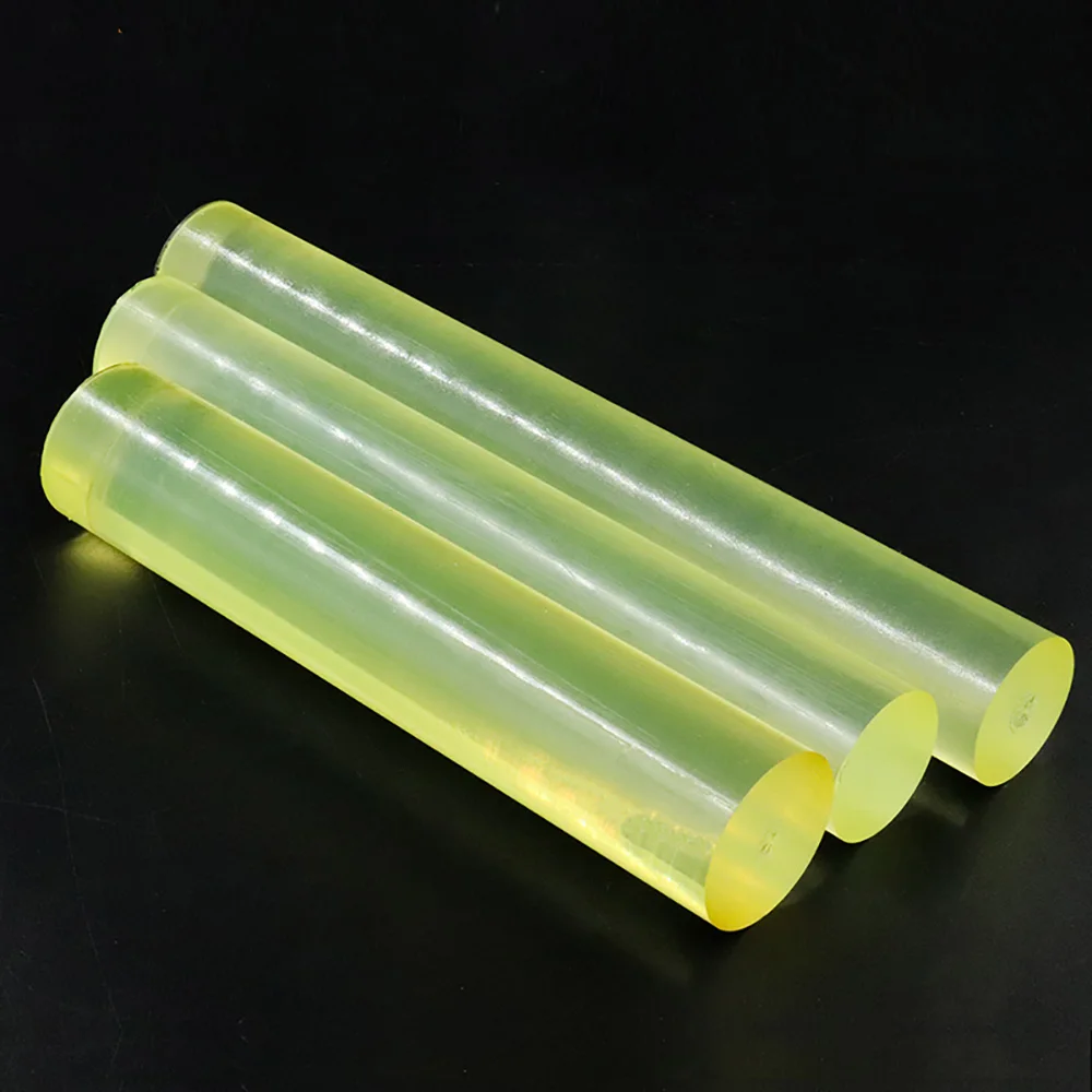 Abrasion Pressure Resistant Yellow Polyurethane PU Rod 500mm Length 20-40mm Elastic Nylon Round Bar Mechanical Shock Absorber