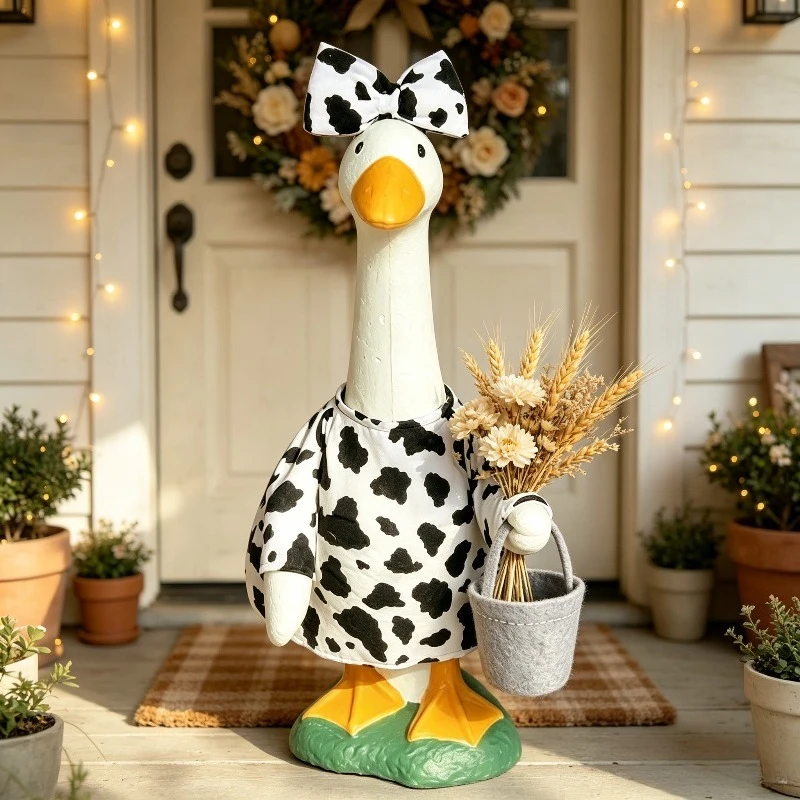 23 Inch Goose Funny Courtyard Porch Goose Costume Outdoor Lawn Decoration in Farmhouse Courtyard Excluding Goose Statues