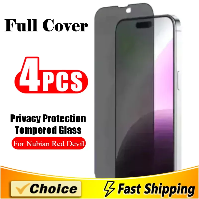 4 Pcs Privacy Glass Film For Nubian Red Devil Mars 1 2 3S 5G 5S Tempered Film Anti-Scratch For Nubian Red Devil 6S Pro 6R 7 8Pro