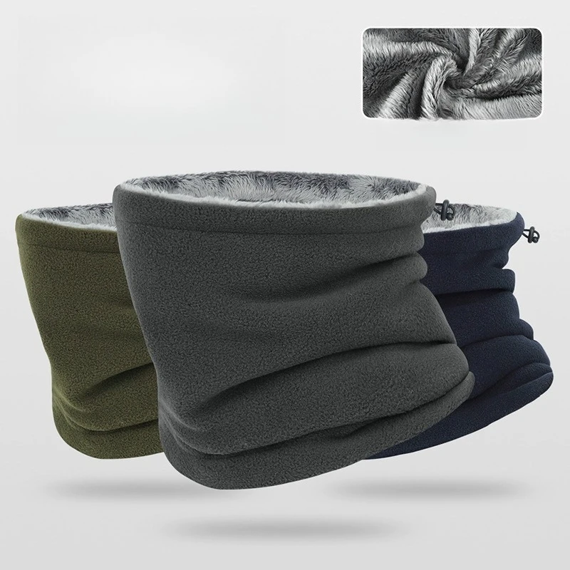 

2025 шейный теплый велосипедный шарф, двойной толстый зимний уличный теплый плюшевый шарф, флисовый чехол для шеи, мужская и женская кепка, ветрозащитный шарф