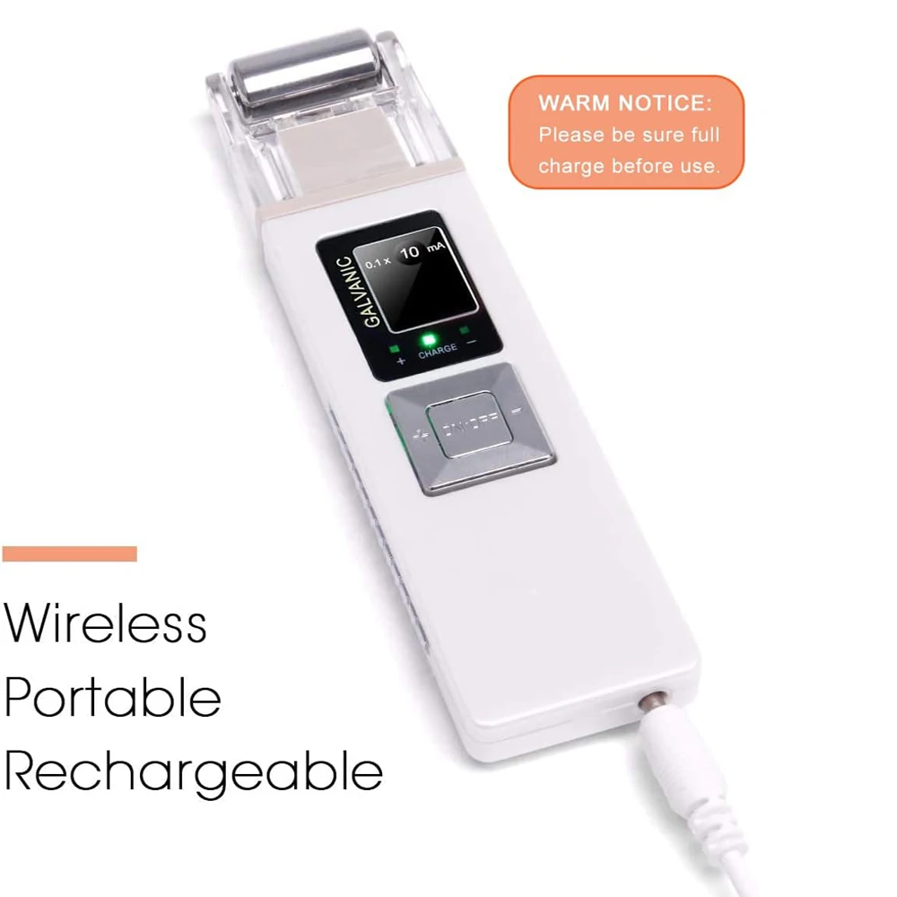 Portable Galvanic Microcurrent Skin Firming Machine Cleaning Anti-Aging Face Lift Roller Massager Home Use Beauty Salon Device