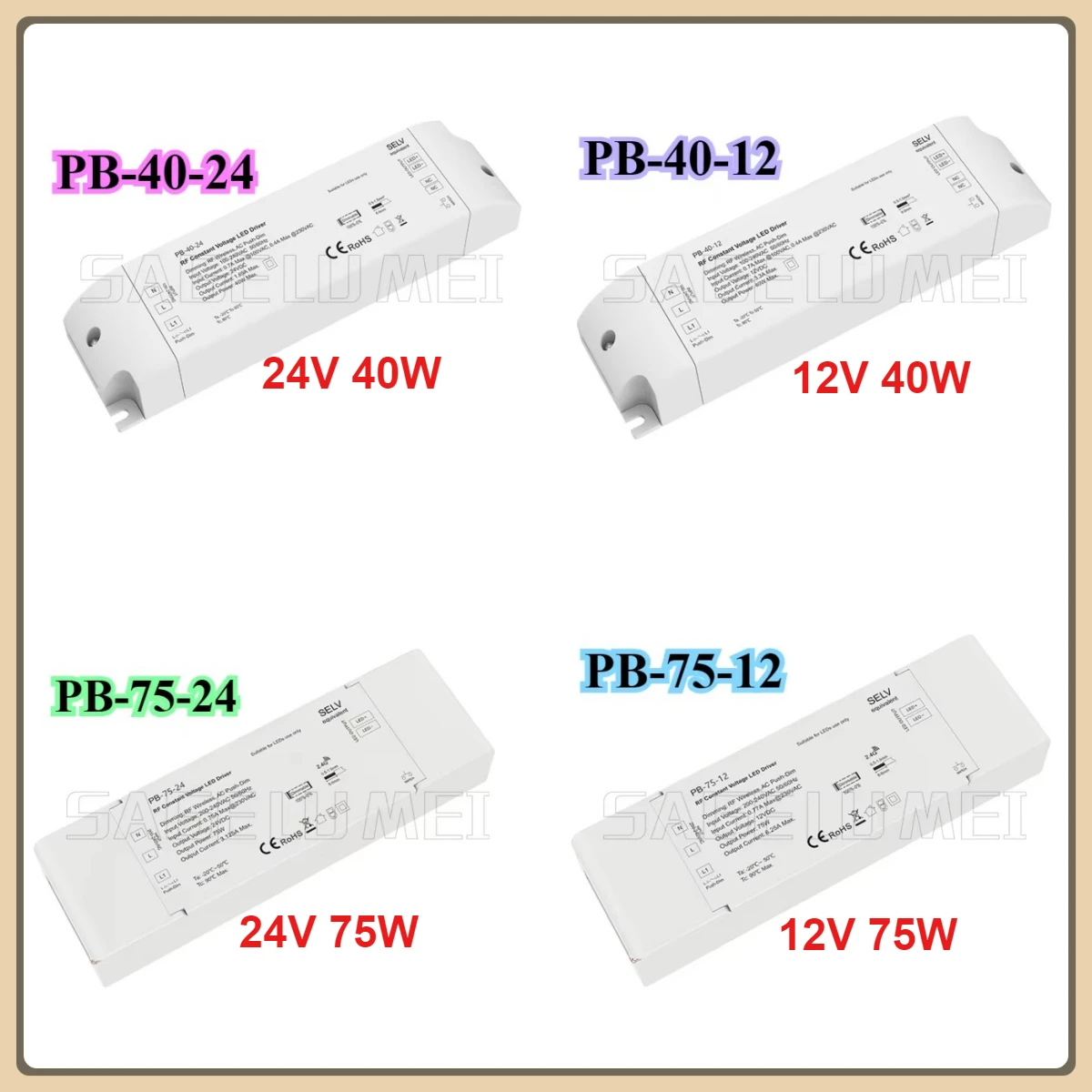 High Quality Dimmable LED Driver Transformer Power Supply Wireless Remote AC 110V 220V 100-240V to DC 12V/24V 40W 75W For LED