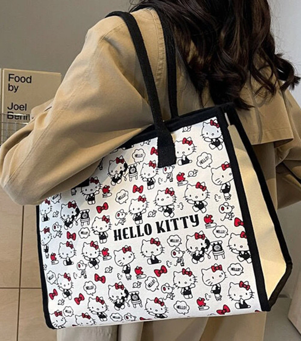 Hello Kitty canvas tas Sanrio draagtas schouderopslag make-up tasje anime handtas reisboodschappentas kind schooltas meisje cadeau