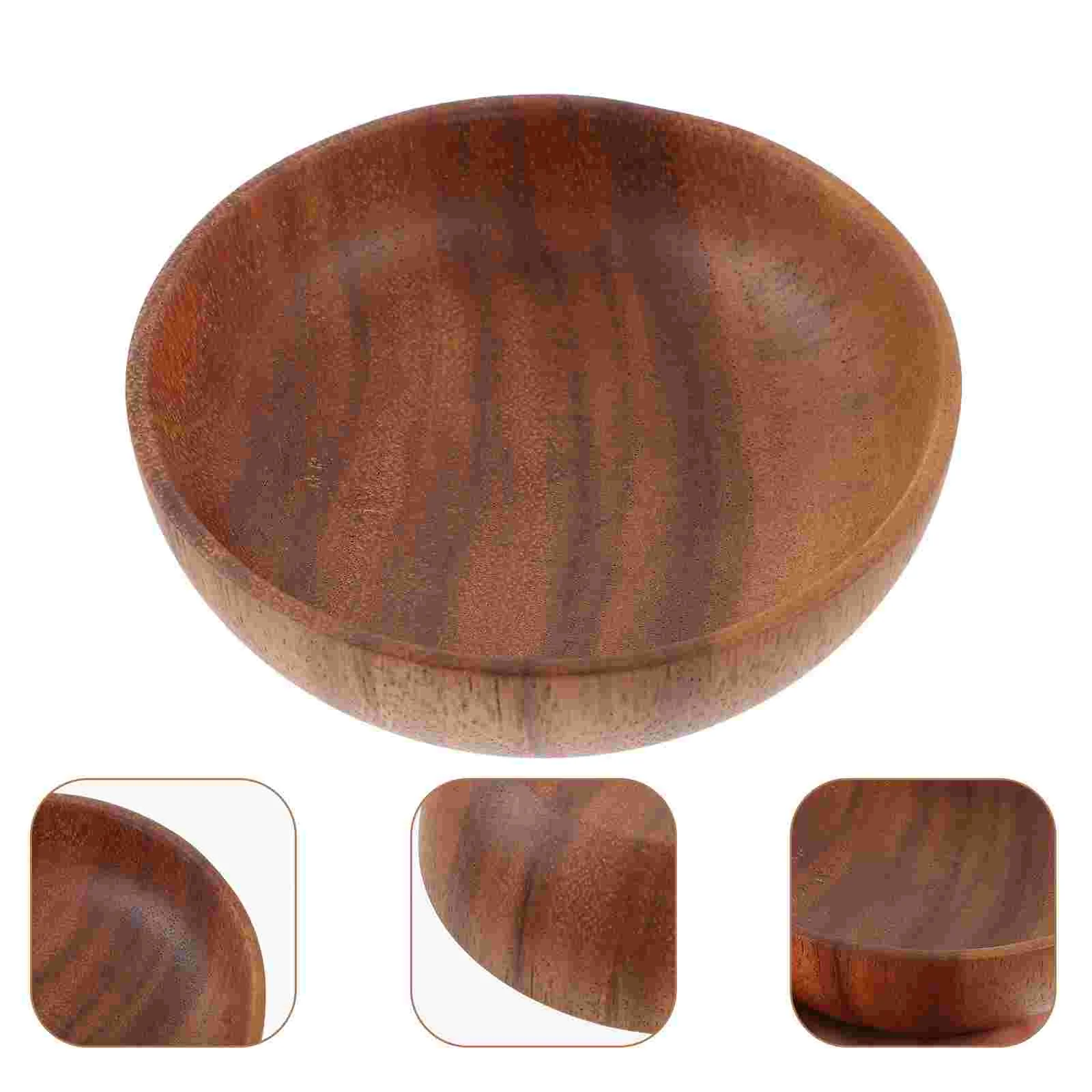 

Acacia Wood Plate Fruit Dish Snack Plates Wooden Breakfast Holder Round Tapas Dishes