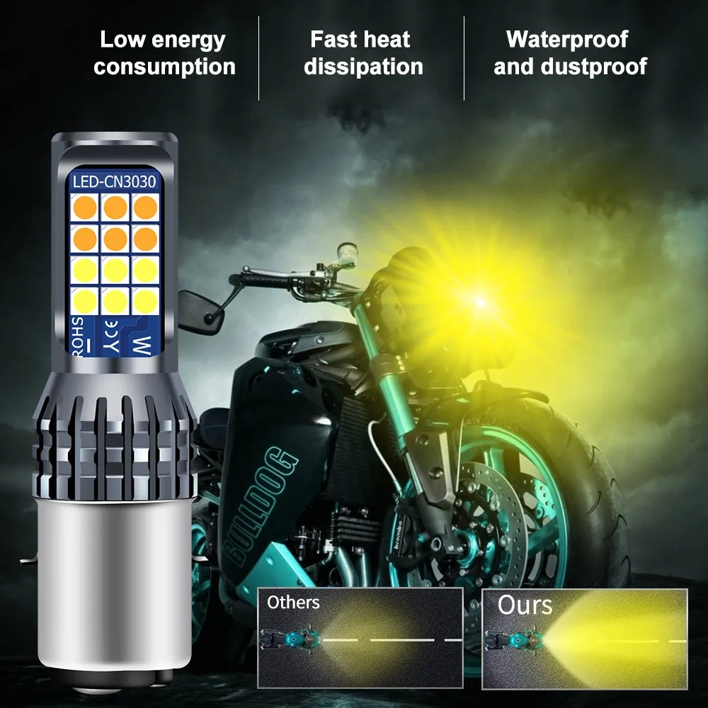 1 шт., светодиодные лампы для Фар H4 P15D BA20D 3030SMD