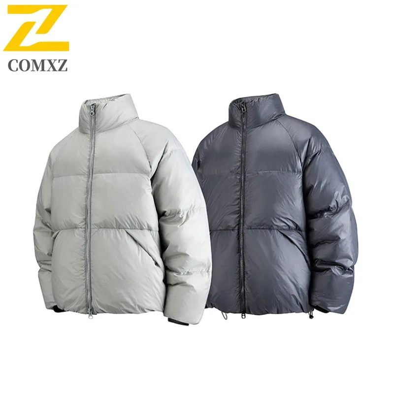 

COMXZ Men Puffer Jacket 2025 Unisex Versatile Ski Street Lightweight Loose Travel Cotton-Padded Jacket Warm Snow Winter Jacket