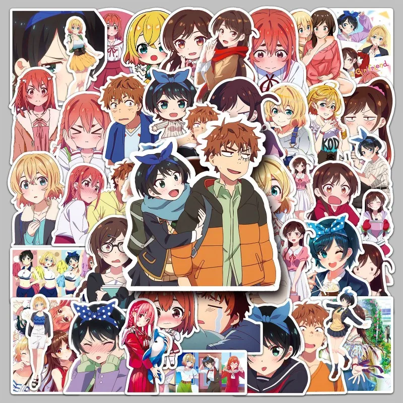 50pcs Anime Rent-a-Girlfriend Graffiti Sticker Suitcase Water Cup Car Stationery Mobile Phone Decoration Waterproof Sticker