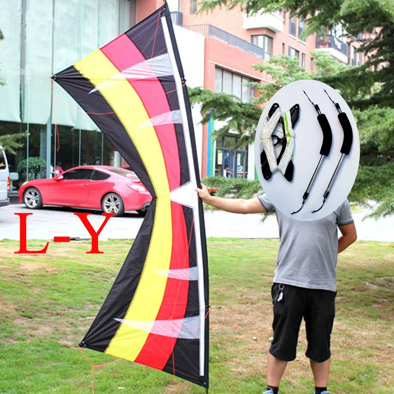 Layang-layang Stunt Profesional 250Cm Quad Line 4 Lines Outdoor Fun Sports Stunt Kites Easy Flying Power dengan Flying Tools Factory