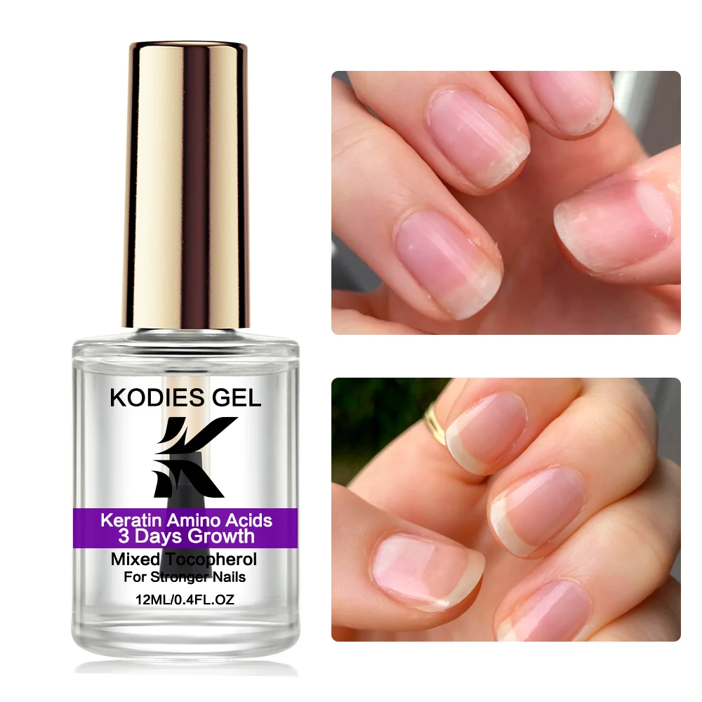 KODIES GEL 3 Day Nail Growth Maximal Nail Strengthener Treatment Hardener Keratin Healthy Normal Base Top Coat Repair System