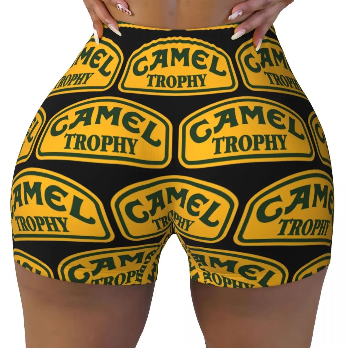 Custom Camel Trophy Women Gym Workout Running Shorts Athletic Volleyball Biker Yoga Shorts