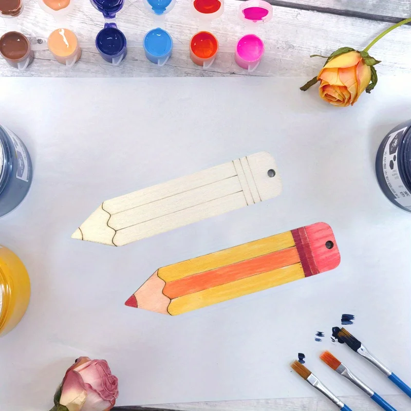 

24 шт. незаконченные деревянные поделки в форме карандаша своими руками для рисования деревянных поделок в форме карандаша и украшения для вечеринок