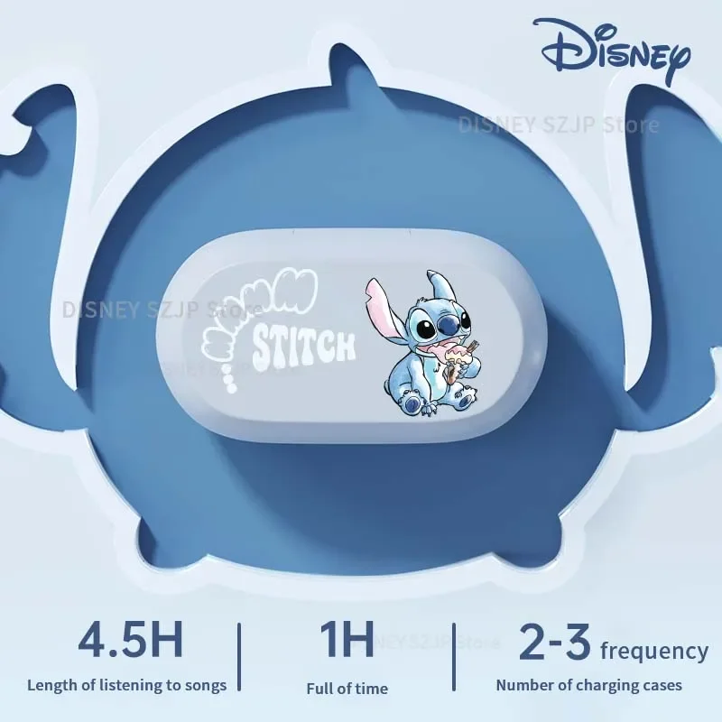 Беспроводные мини-наушники Disney Stitch Angel, Bluetooth 5,3, Hi-Fi стерео гарнитура D29 для звонков, удобная одежда в режиме ожидания