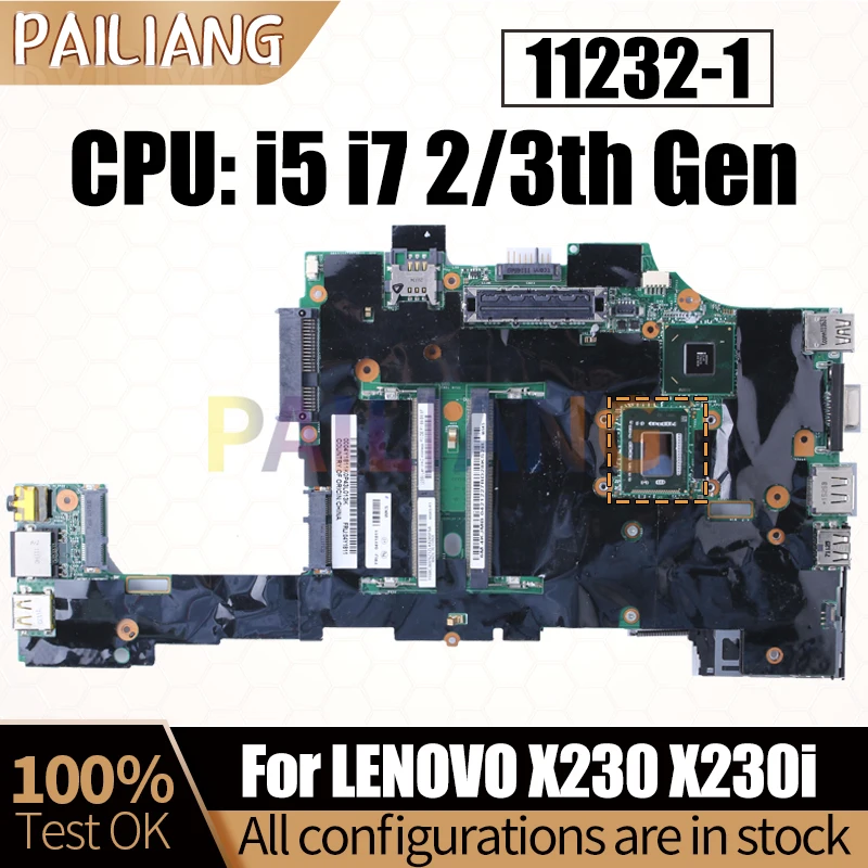 For LENOVO X230 X230i Notebook Mainboard 11232-1 i5 i7 2/3th 04W0688 04W0676 04X4542 Laptop Motherboard Full Tested