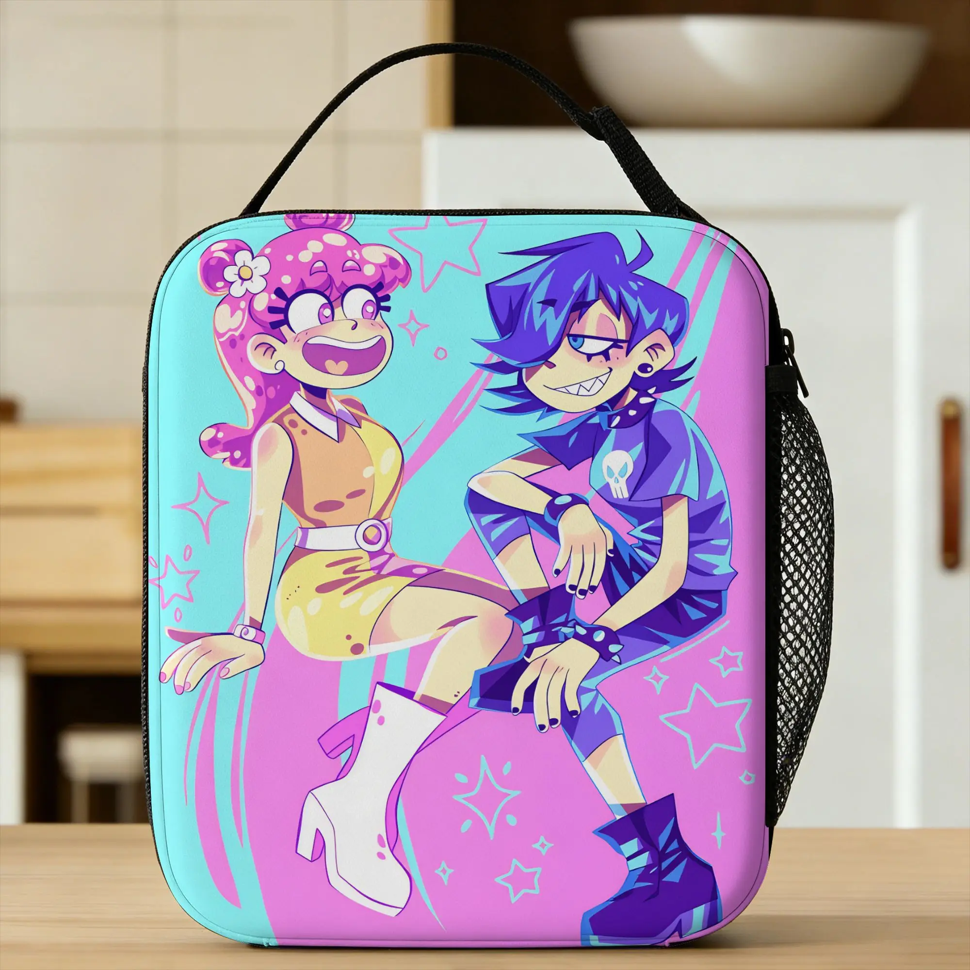 Hi Hi Puffy AmiYumi Lunch Bag For Child  Print Lunch Box Casual School Cooler Bag Portable Insulated Oxford Thermal Lunch Bags