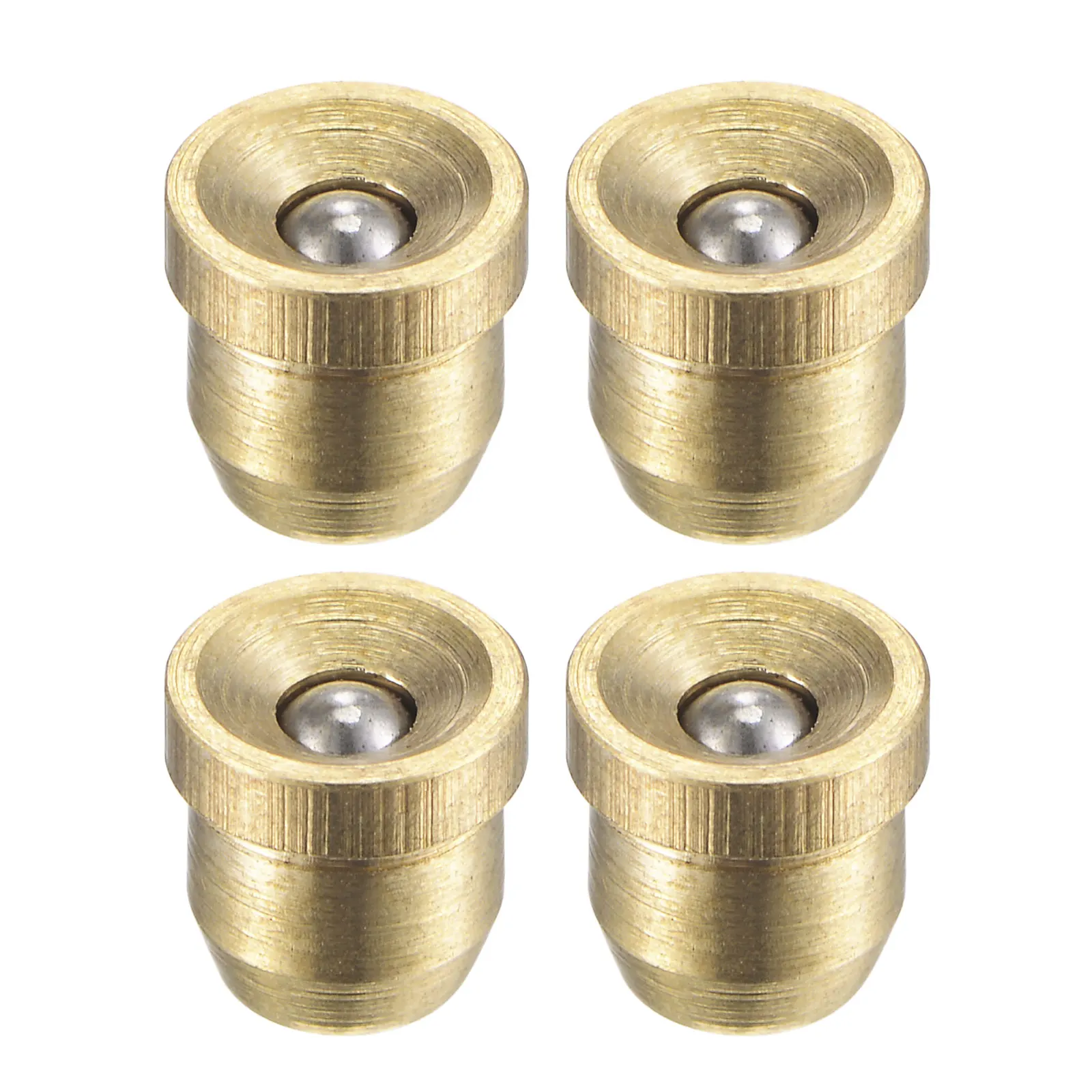 Uxcell Brass Push Button Flange Grease Oil Cup 4mm Ball Oiler for Lubrication System 4Pcs