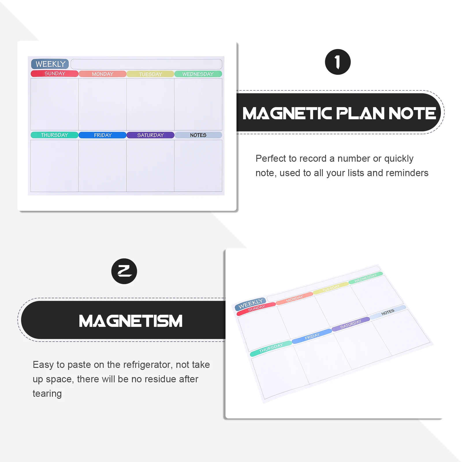 Magnetic Dry Erase Fridge 12X12Inch Weekly Planner Board Reusable Whiteboard For Schedules Reminders Notes With Memo Stickers