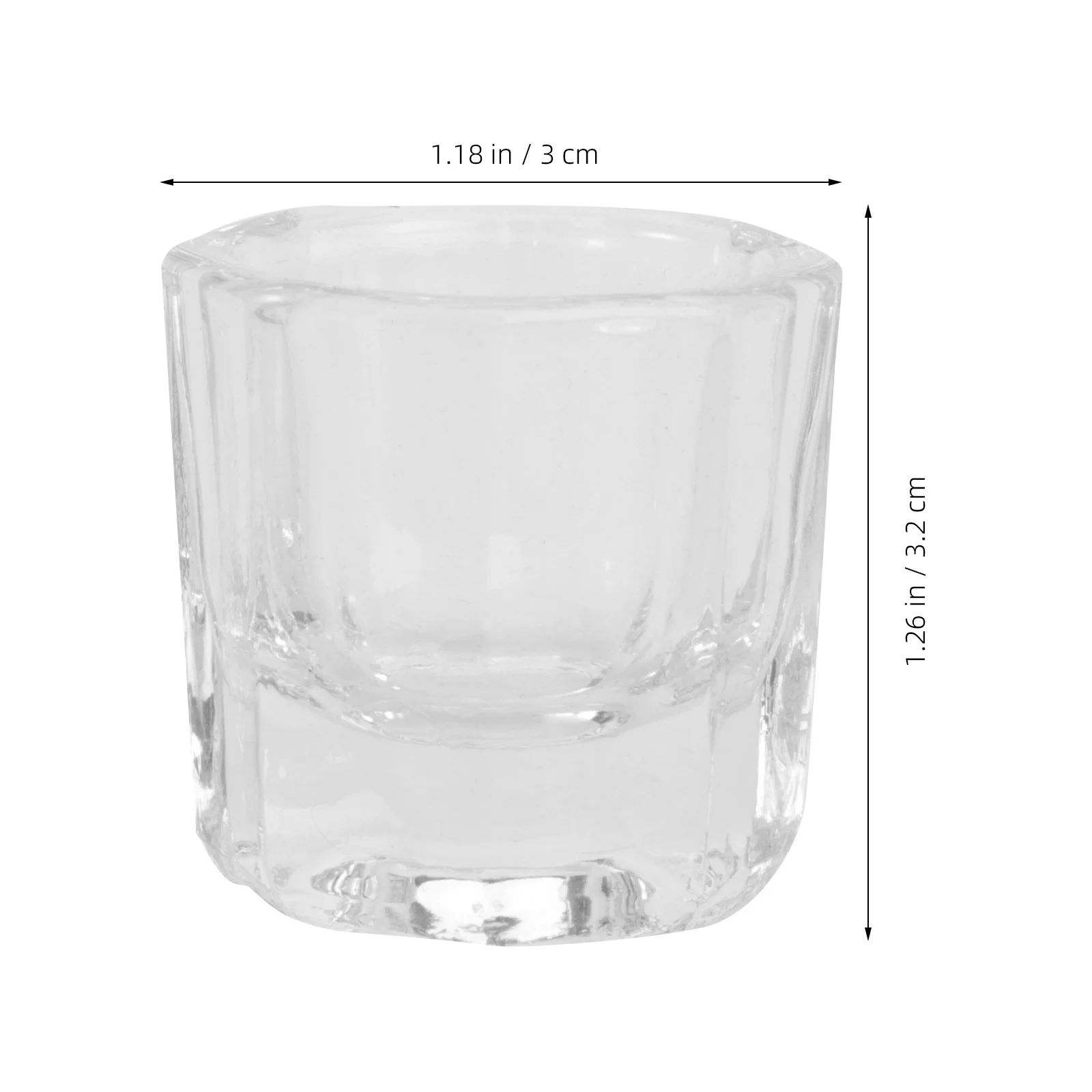 Gobelets en cristal pour manucure, 2 pièces, plats en verre, bols de teinte multifonctionnels pour mélange de poudre liquide acrylique, gobelets en verre pour manucure