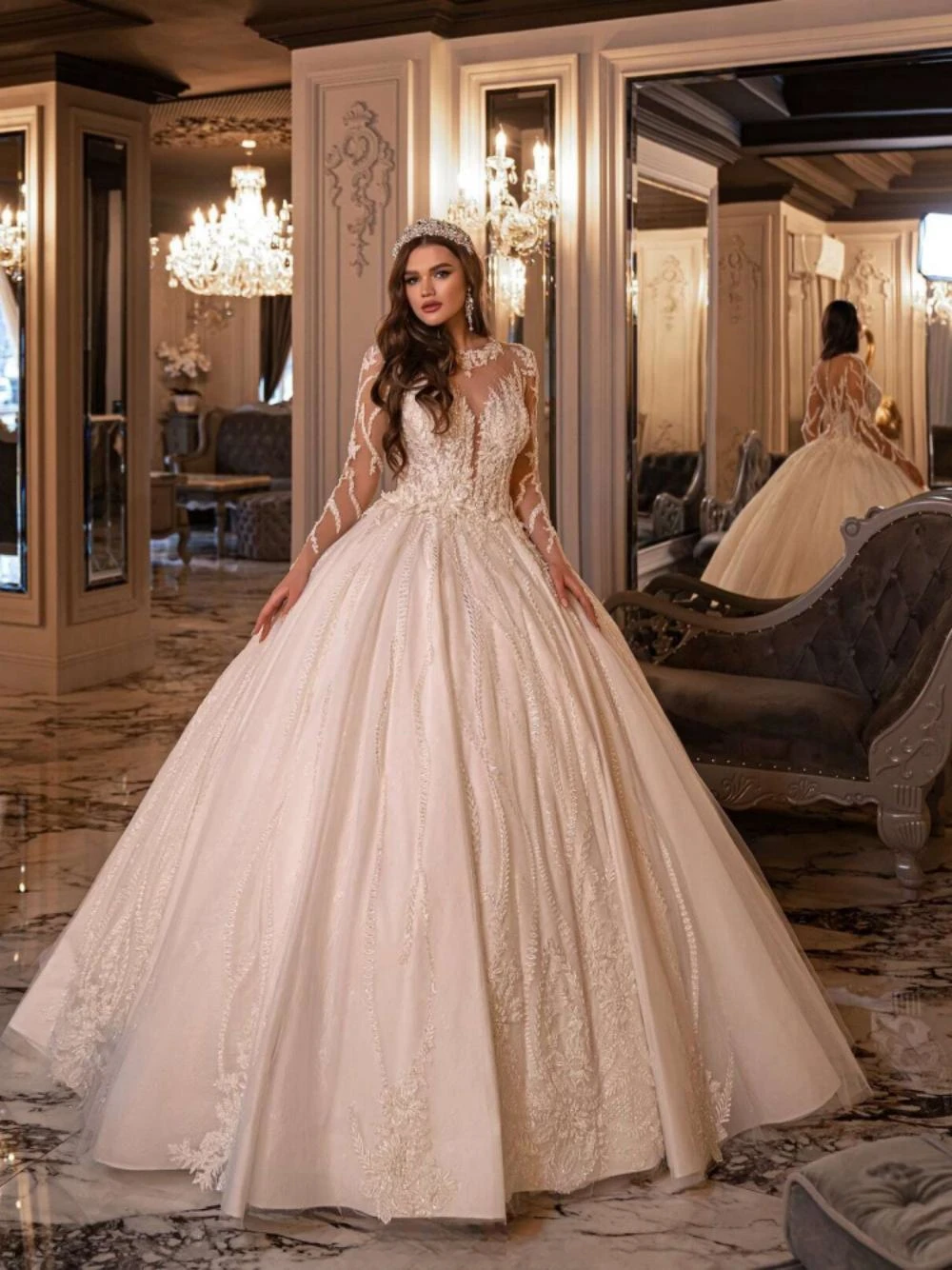 Robe de mariée avec appliques classiques, longue robe de mariée avec perles et paillettes, robe de Rhgracieuse, adaptée aux patients