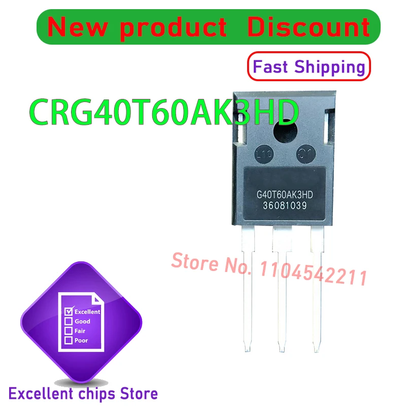 Original G40T60AK3HD CRG40T60AK3HD TO-247 Power Tube IGBT Transistor 100% New and Genuine 10pcs/lot